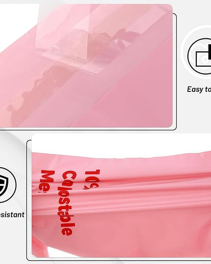 100% Compostable 10x15 inch Shipping Bags with Self Seal Waterproof Shipping Mailers with Eco Friendly Packaging Envelopes Supplies Mailing Bags BPI Certified Pink, 50 Counts