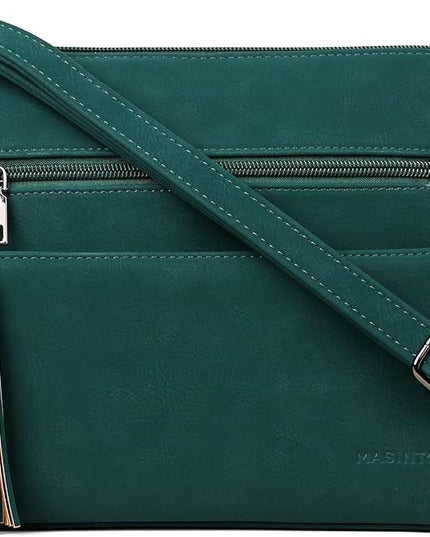 MASINTOR Crossbody Bags for Women, Lightweight Medium Crossbody Purse, Soft Leather Women's Shoulder Handbags with Tassel