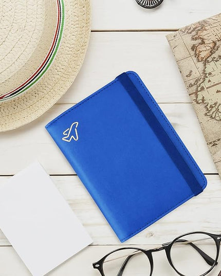 WALNEW Passport Holder for Travel, RFID Passport Cover Wallet for Women Men, PU Leather Passport Book Card Holder Case with Pen, Travelling Essentials for Flying