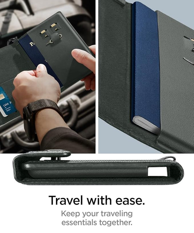 Spigen Life for Passport Card Cover Holder with RFID Blocking Technology Wallet Travel Documents Organizer Protector Accessories, SIM Card Pin Included