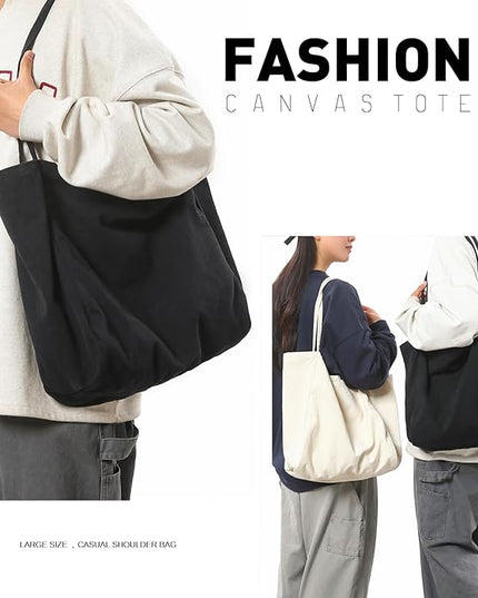 Canvas Tote Bag for Women Large Hobo Shoulder Bag for Work Travel Casual Message Bag Tote Purse handbags