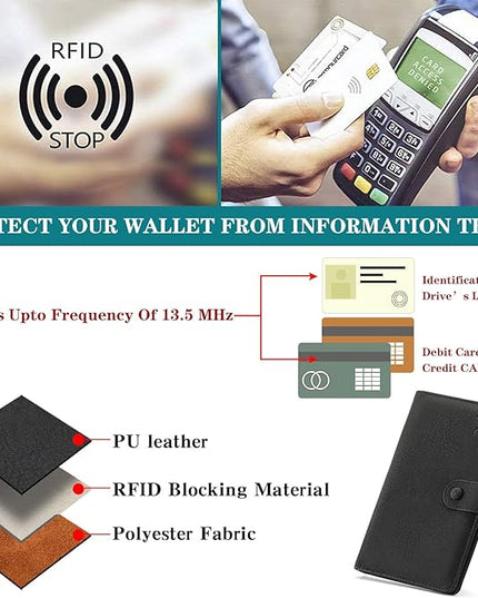 RFID Blocking Passport Wallet Cover Case Travel Document Organizer for Women and Men,Travel Wallet for Credit Card