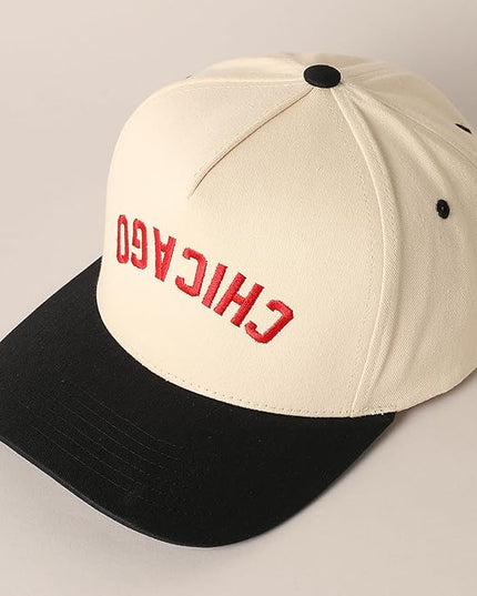 MIRMARU Two-Tone Vintage Canvas Trucker Hats for Men & Women, Adjustable Size Baseball Caps with Trendy Embroidered Design