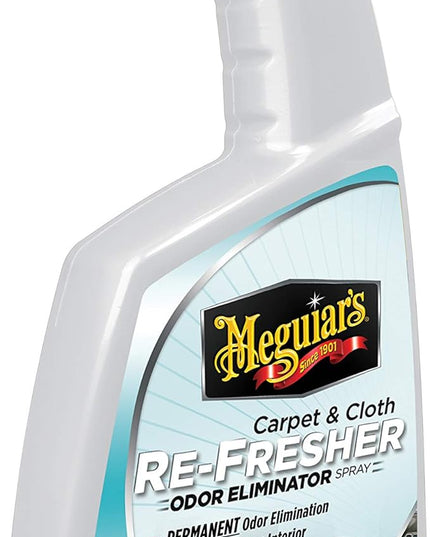 Meguiar's Carpet & Cloth Re-Fresher Odor Eliminator Spray - Interior Fabric Odor Eliminator - Permanently Eliminates Odors & Freshens Fabrics in your Car, Easy to Use Trigger Spray, 24 Oz