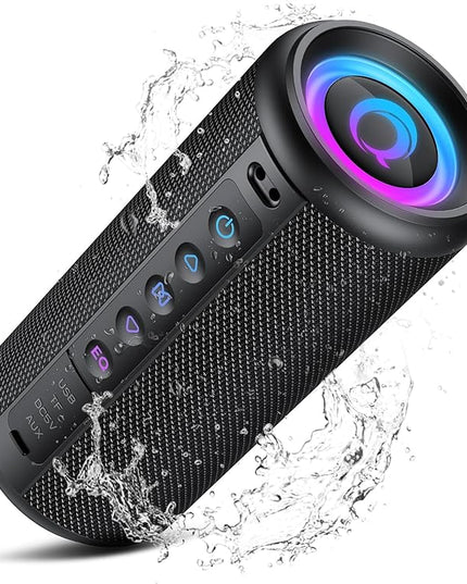 Portable Bluetooth Speaker, 2026 Bluetooth 5.4 Wireless Speaker with 20W HD Loud Stereo Sound, 20H Playtime, LED Lights, IP7, TWS Pairing, Built-in Mic, for Outdoor, Home, Beach, Party, Gift
