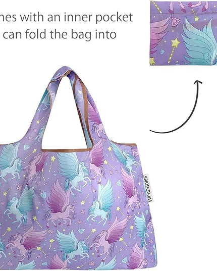 allydrew Large Foldable Tote Nylon Reusable Grocery Bags