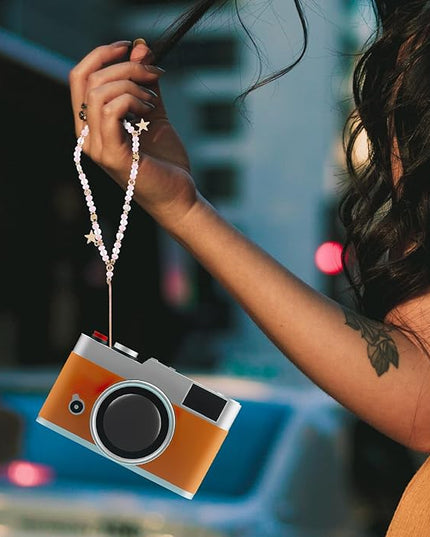 NOLITOY Beaded Phone Chain Charm with Star Pendant Non-slip Wrist Strap for Mobile Phones for Keys Cameras Purses Lightweight and Decorative Accessory for Women