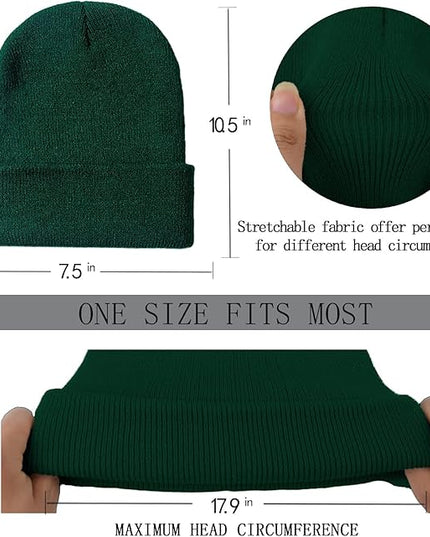 ZOORON 1&2 Pack Beanie for Men Women Slouchy Beanie Hats Winter Knit Caps Soft Ski Hat Unisex