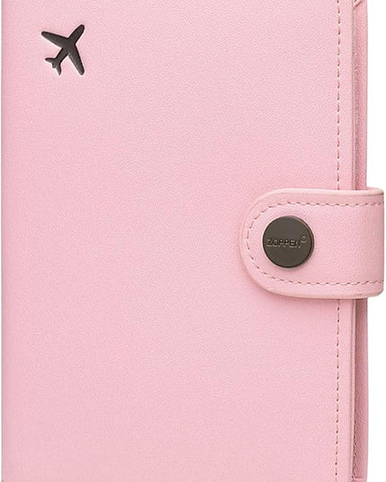 ZOPPEN Passport Holder Women, Passport Cover Travel Wallet Rfid Blocking Passport Wallet Cover Case Travel Essentials Document Organizer, Pink