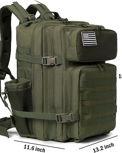 QT&QY 25L/45L Military Tactical Backpack For Men Molle Daypack 3 Day Bug Out Bag Hiking Rucksack With Bottle Holder