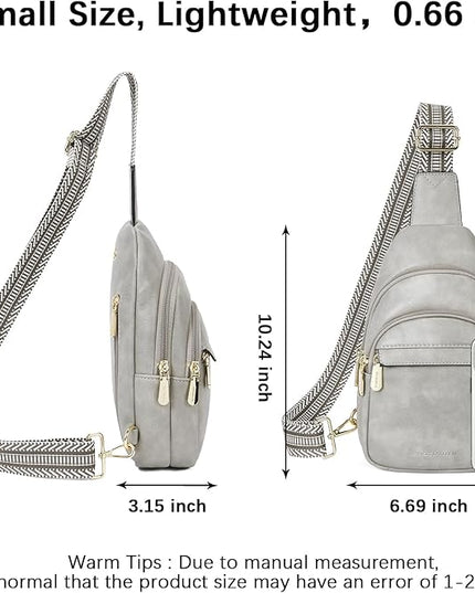 BOSTANTEN Small Sling Bag for Women Leather Crossbody Bags Fanny Pack Chest Bag for Travel