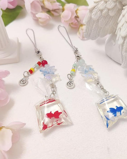 1-4PCS Cute Phone Charms Aesthetic Y2K Cell Phone Charms Strap Pink Strawberry Butterfly Star PhoneCharm Y2K Accessories for Bag Keychain Airpods Camera Pendants Decor