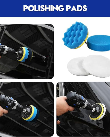 37Pcs Car Detailing Kit, Car Detailing Brush Set, Car Wash Cleaning Kit, Car Detailing Brushes, Professional Car Care Kit for Interior Exterior Wheels, Blue