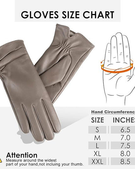 Womens Winter Leather Touchscreen Texting Warm Driving Lambskin Pure Genuine leather Gloves