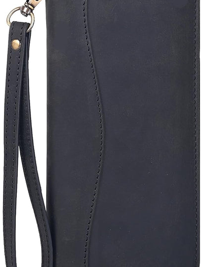 Black Leather Wallet for Women - RFID Womens Wallet Clutch with 8 Credit Card Holder, Coin Pocket, Gift for Women’s