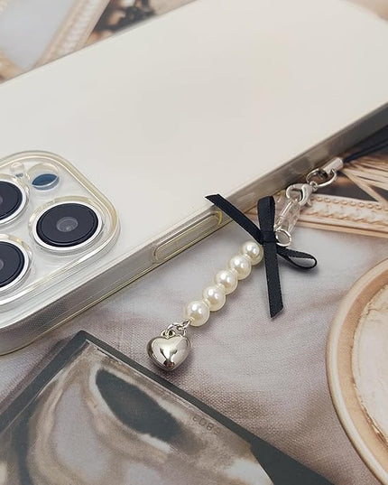 2 Pack Phone Charms, Cute Aesthetic Beaded PhoneCharm Strap Phone Lanyard String PhoneChain Accessories for Bag Keychain Airpods Camera Pendants