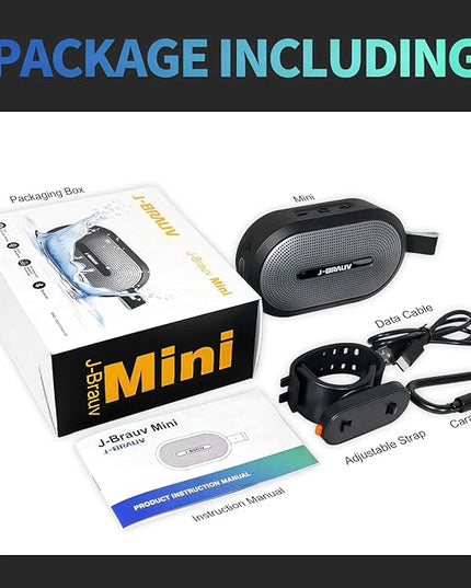 Portable Mini Bike Bluetooth Speaker,IP67 Waterproof Wireless with Adjustable Strap and Hook, Loud Clear Sound 10Hours Playtime, Home/Party/Outdoor/Beach/Shower (MINI Speaker)