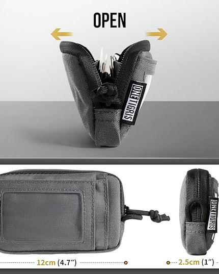 ONETIGRIS Front Pocket Wallet with Zippers Tactical Small Coin Purse Nylon Minimalist Wallet for Men Women