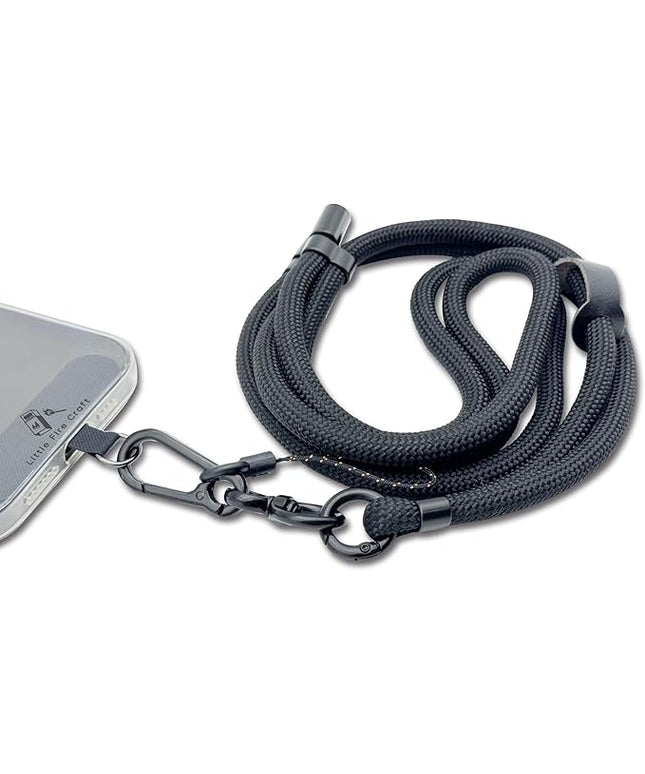 Adjustable Cell Phone Lanyard Crossbody Smartphone Strap Soft Rope Phone Lanyard for Around the Neck Holder (Black)
