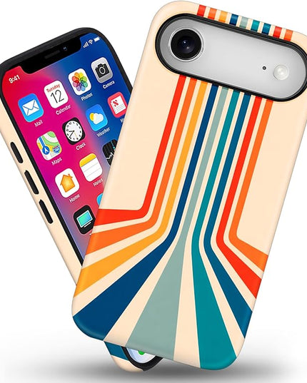 Magnetic for iPhone 17 Air Case Cute Frog Stripes Phone Case, Summer Shockproof Slim TPU and Hard PC Protective Phone Cover Compatible with MagSafe Designed for Women Girls