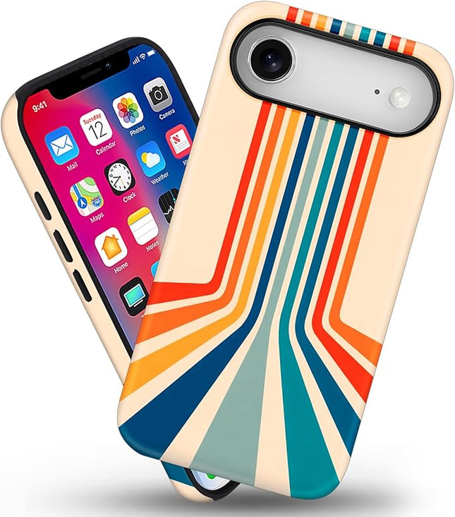 Magnetic for iPhone 17 Air Case Cute Frog Stripes Phone Case, Summer Shockproof Slim TPU and Hard PC Protective Phone Cover Compatible with MagSafe Designed for Women Girls