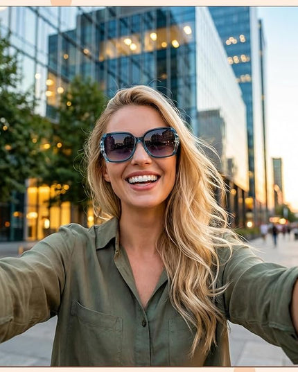 DragonflyDreams 4 Pcs Women Large Sunglasses, UV 400 Glasses Oversized Classic Trend Ladies Sunglasses Sparkling Large Frame
