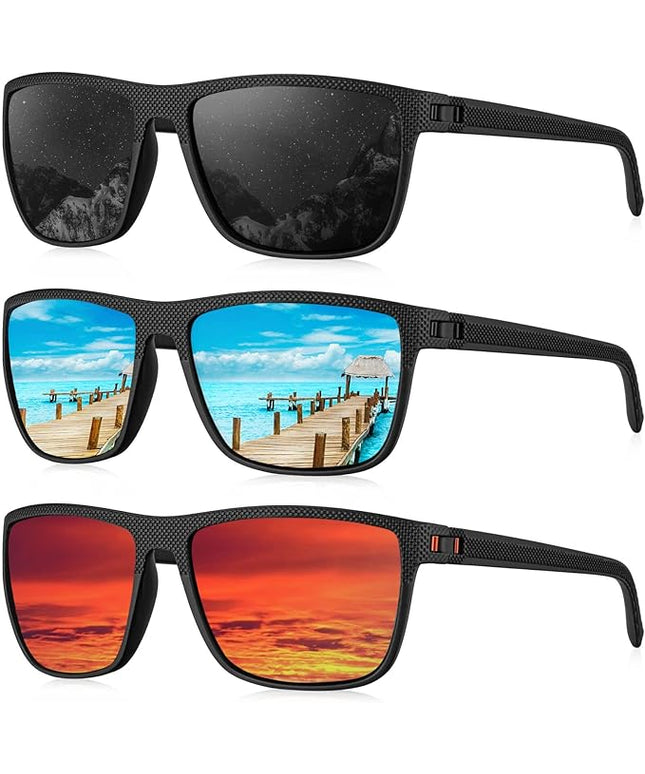 KALIYADI Polarized Sunglasses for Men, Lightweight Sun Glasses with UV Protection for Driving Fishing Golf