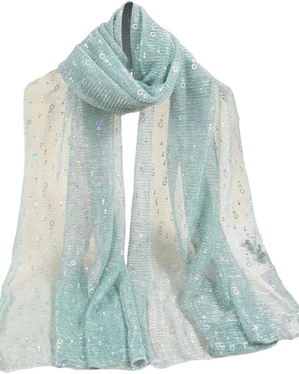 Floerns Women's Sequin Bandana Square Scarf Silk Scarves Mesh Shawl and Wrap for Evening Dresses