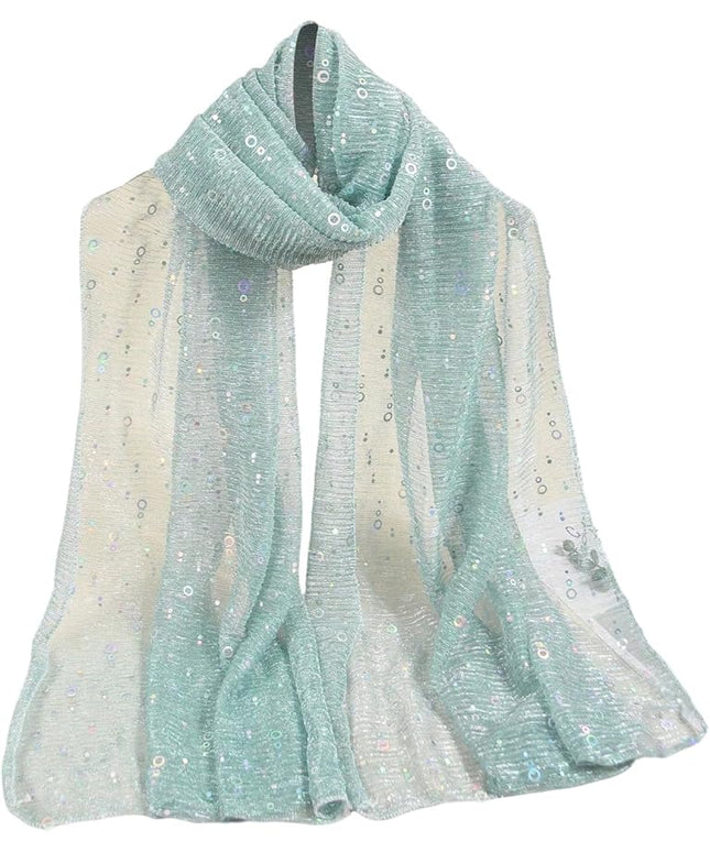 Floerns Women's Sequin Bandana Square Scarf Silk Scarves Mesh Shawl and Wrap for Evening Dresses