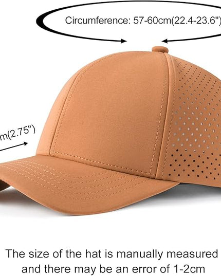 VOBOOM Men Quick Dry Baseball Cap Laser Cut Mesh Ball Curved Brim Snapback Hat
