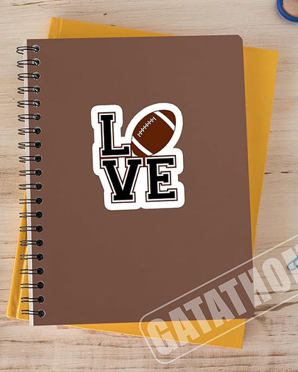 (3PCS) Love Football Sticker Decals Football Accessories Football Love, Waterproof Vinyl Decal for Laptop Tumbler Scrapbook Water Bottle Phone Case, Gift for Dad Mom Girls Football Player, 3" x 2.6 "