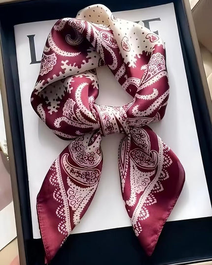 MINIDORA Satin Scarves for Women 27.5 × 27.5 inches Medium Square Elegant Silk Feeling Head Scarf
