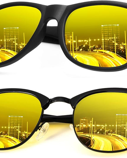 KALIYADI Polarized Sunglasses for Men and Women Semi-Rimless Frame Driving Sun glasses UV Blocking