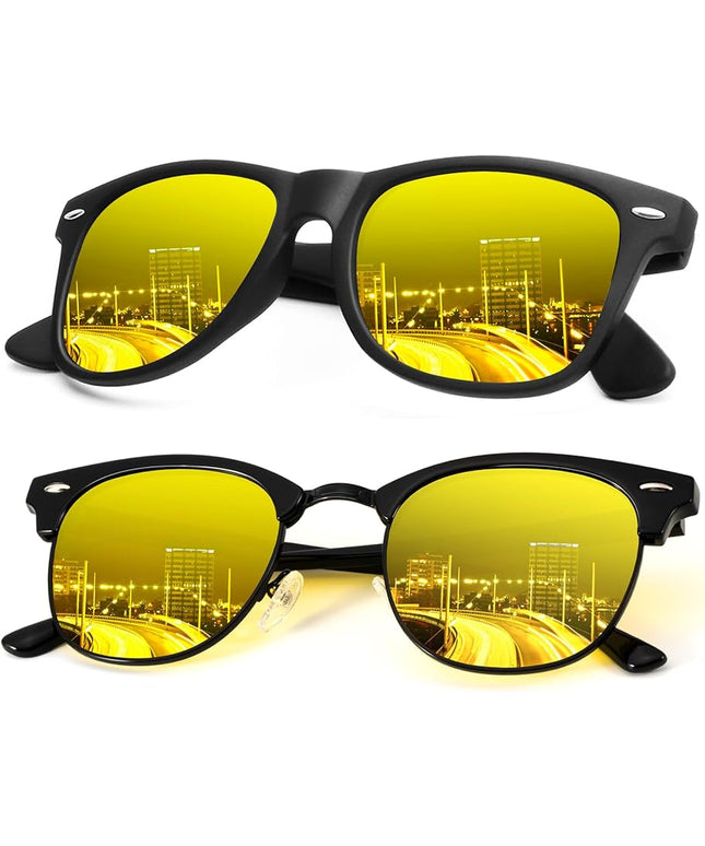 KALIYADI Polarized Sunglasses for Men and Women Semi-Rimless Frame Driving Sun glasses UV Blocking