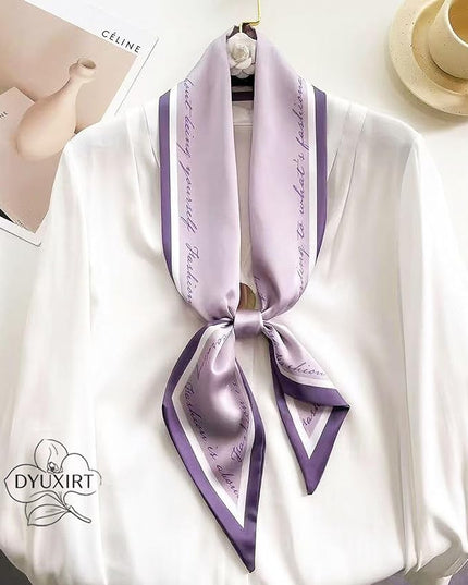 Head Scarf Purse Handle Neck Satin Hair Scarfs For Bag Lightweight Silky Long Thin Women's Fashion Scarves 59 * 5.9”