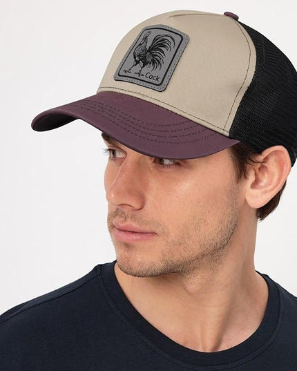 Animal Trucker Hats Leather Pattern Adjustable Snapback Mesh Animal Baseball Cap for Men