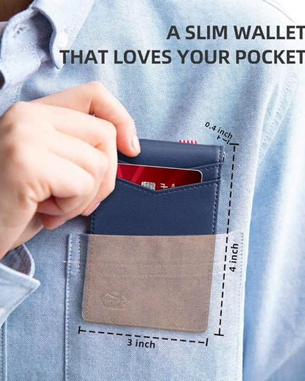 Zitahli Wallet for Men-6 Slots ID Window-Mens Wallets-Slim Wallet Classic Spring Money Clip RFID Blocking-Gift for Men