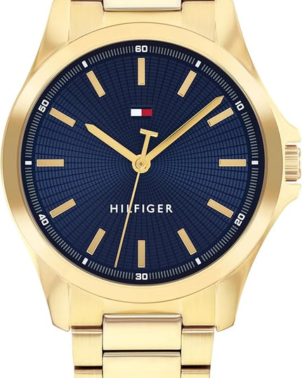 Tommy Hilfiger Men's 3H Quartz Watch, Stainless Steel Bracelet, Water Resistant 3 ATM, Modern and Stylish Timepiece, Gift for Him, 42mm