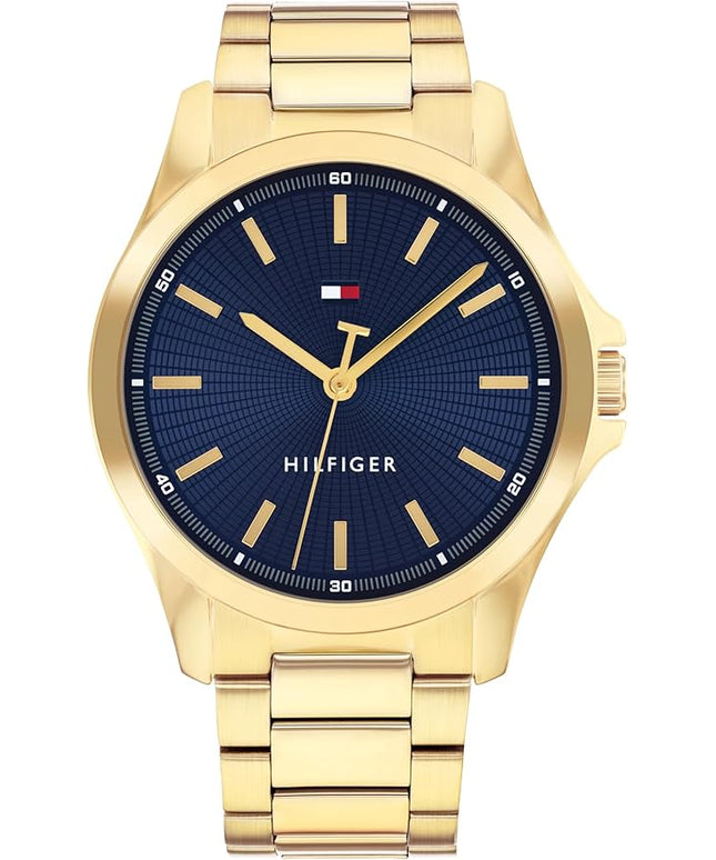 Tommy Hilfiger Men's 3H Quartz Watch, Stainless Steel Bracelet, Water Resistant 3 ATM, Modern and Stylish Timepiece, Gift for Him, 42mm