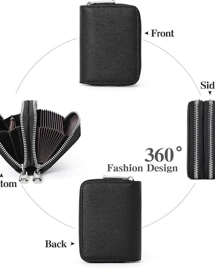 GOIACII Small Genuine Leather Wallet for Women, RFID Blocking Credit Card Holder Wallet