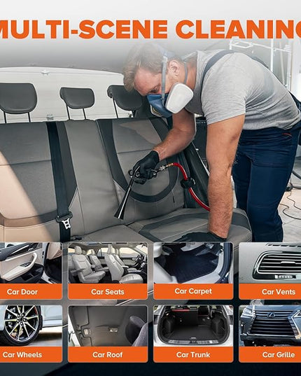 Tornado Car Cleaning Gun Interior Dryer Air Blow Gun, Automotive Tool Car Detailing Supplies High Pressure Air Gun, Car Detailing Cleaner Kit for Car Quickly Blasts Dirt and Dust Works with Air Silver