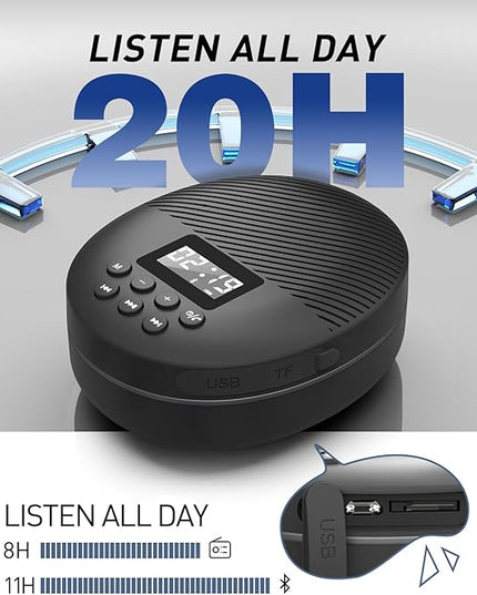 Shower Radio Speaker with Bluetooth 5.0, AGPTEK Waterproof Wireless Bathroom FM with Suction Cup 12H Long Playback Time, Lanyard, LCD Screen Display, Handsfree Calling, Storage Card Playback (Black)
