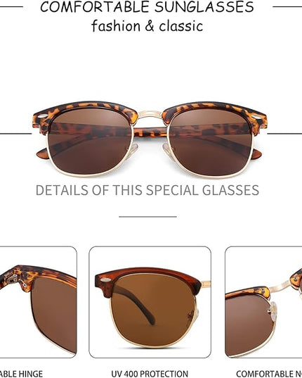 Pro Acme Semi-Rimless Polarized Sunglasses UV 400 Protection for Women Men