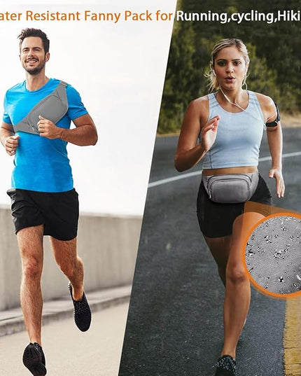 Large Fanny Pack for Women Men - Syican Waist bag with 3-Zipper Pockets, Gifts for Enjoy Sports Traveling Workout Casual Hands-Free crossbody bags Fits MAX 7.9'' iPad & 6.6'' Phone