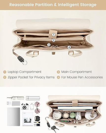 LOVEVOOK Laptop Bag for Women Work Tote Messenger Bag Waterproof Business Office Professional Handbag Shoulder Bag