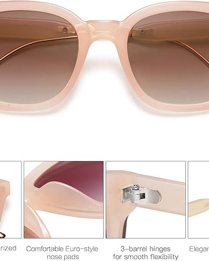 SOJOS Classic Square Polarized Sunglasses Womens Mens Retro Trendy UV400 Sunnies SJ2050