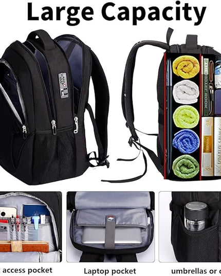 SHRRADOO Anti Theft Laptop Backpack Travel Backpacks with usb Charging Port for Women Men High School College Backpack Computer Bag Fits 17 Inch Laptop,Grey