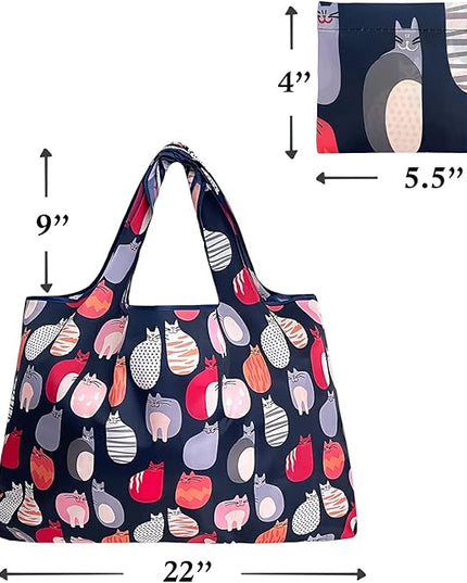 allydrew Large Foldable Tote Nylon Reusable Grocery Bags