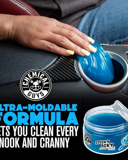 Chemical Guys Sticky Icky Car Cleaning Gel, Green Apple, Interior Car Cleaner, Reusable Automotive Crevice & Interior Dust Cleaner for Air Vents, Consoles, Cup Holders & Keyboards, 4 Pack (100g Each)