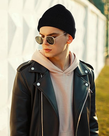 Geyoga 12 Pcs Trawler Beanie Hats for Men Fisherman Roll up Short Cuff Knit Beanie Bulk Winter Watch Cap for Men Women